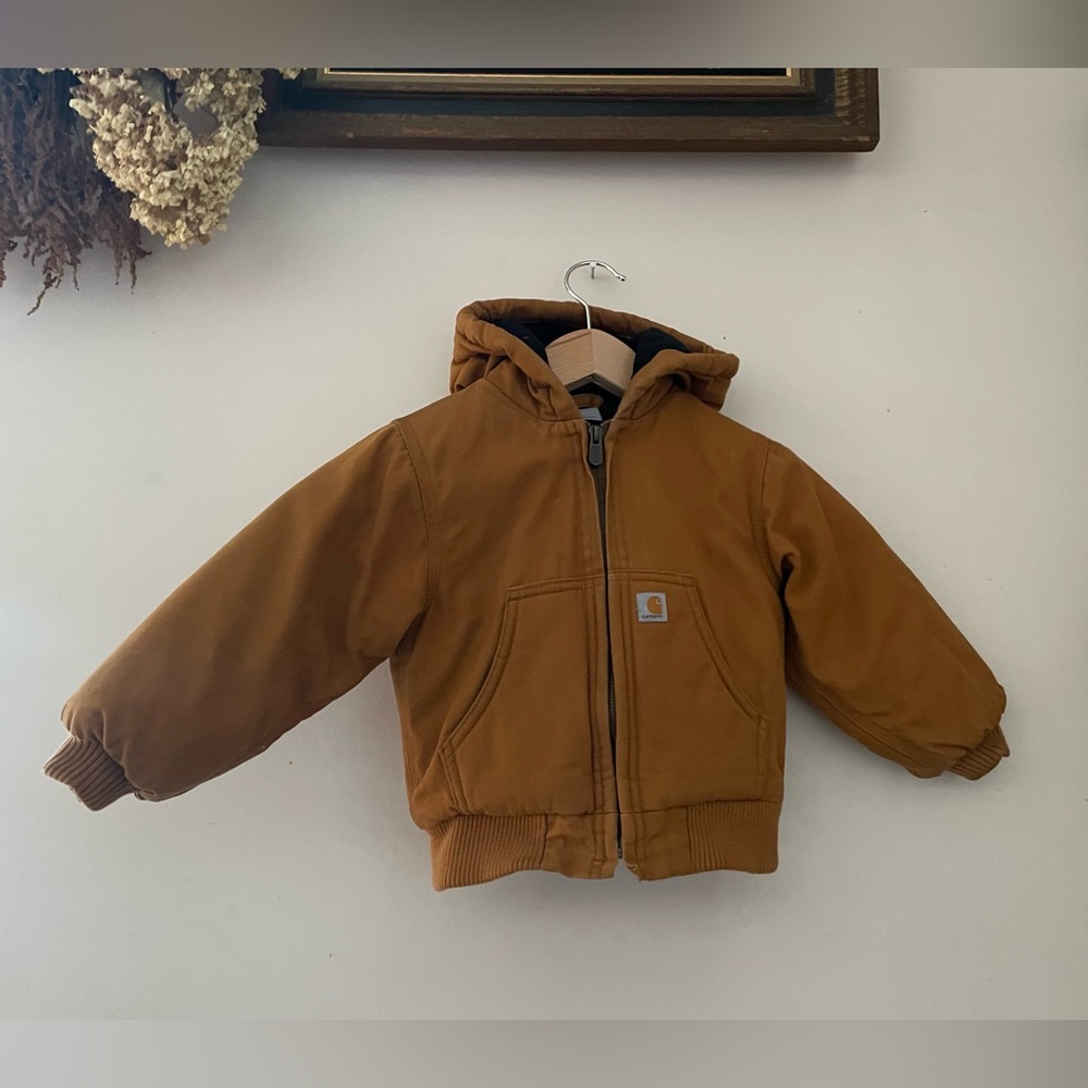 Carhartt Brown Canvas Toddler Jacket US 2T. Lightly worn. Good condition.